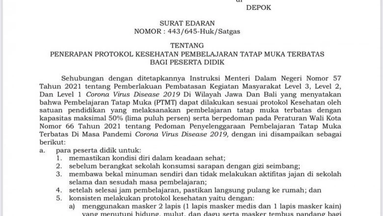 Lima Aturan yang Harus Diikuti Peserta Didik selama PTMT
