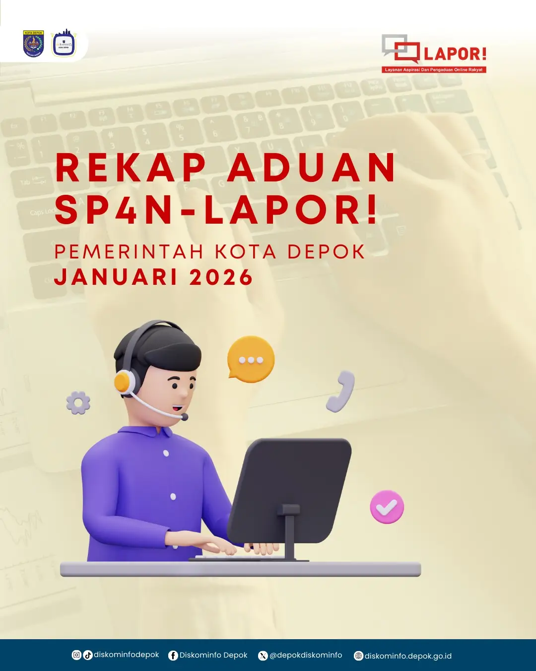 SP4N-LAPOR! Terima 41 Aduan Warga Depok Sepanjang Januari 2026