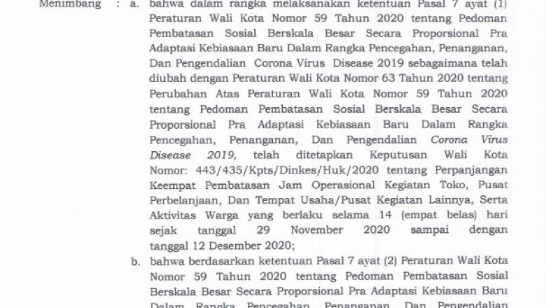 Kota Depok Kembali Perpanjang Masa Pembatasan Aktivitas Ekonomi dan Warga 