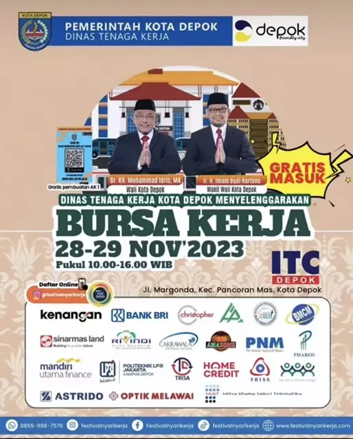 Jangan Lewatkan! Ribuan Lowongan Pekerjaan Ditawarkan di Job Fair Disnaker Depok