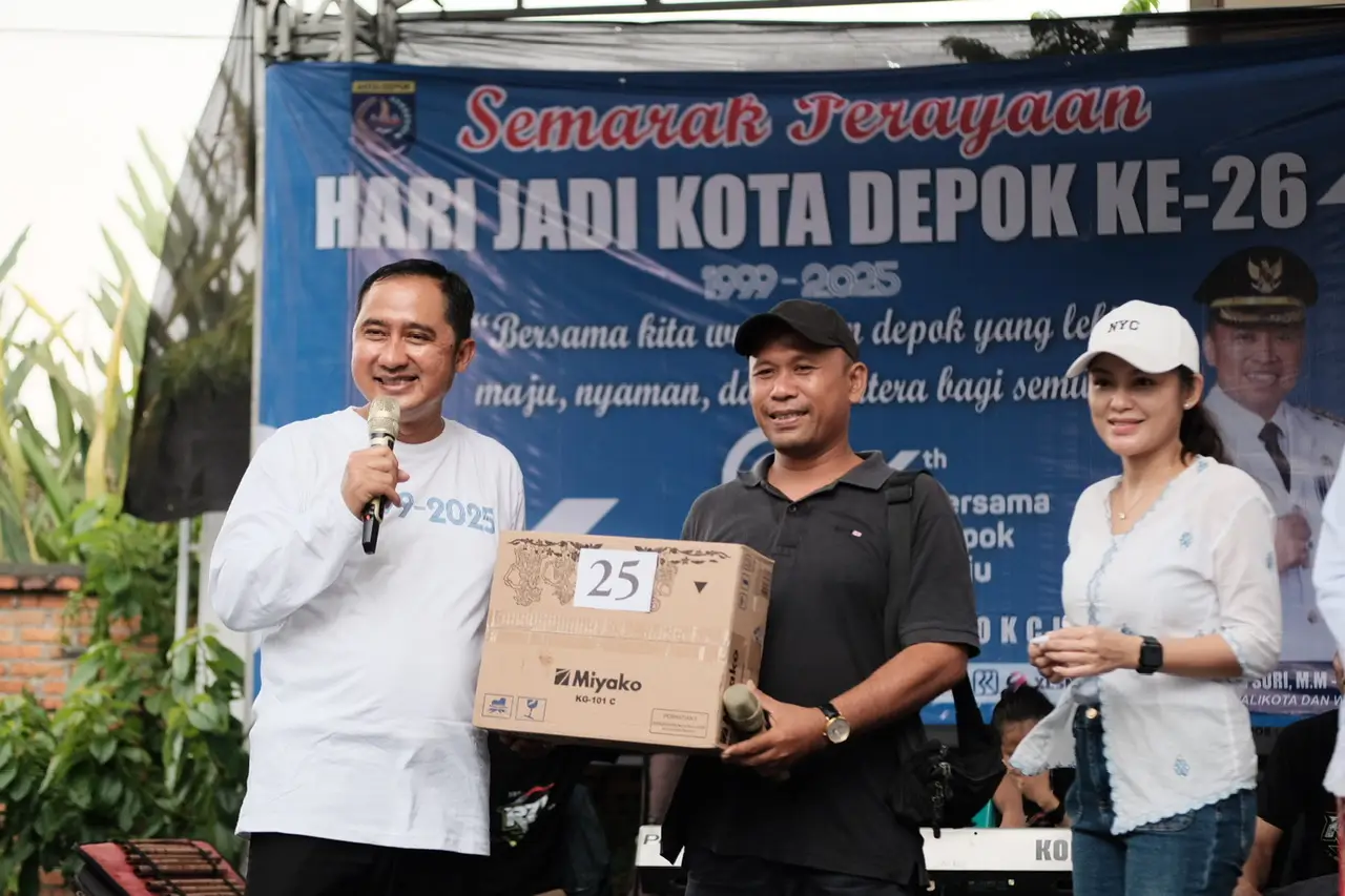 Hadiri Semarak Perayaan Hari Jadi ke-26 Kota Depok di Pocin, Wakil Wali Kota Bagikan Doorprize