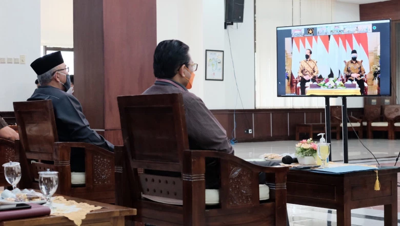 Wali Kota Bersama Forkopimda Ikuti Pengarahan Presiden Republik Indonesia Secara Virtual