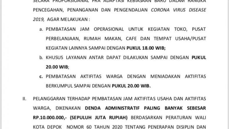 Satpol PP Depok Gencar Sosialisasi Pembatasan Aktivitas Warga dan Pelaku Usaha