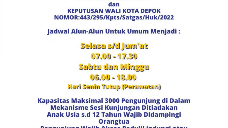 Ketentuan Baru Masuk Alun-alun, Sesi Kunjungan Ditiadakan
