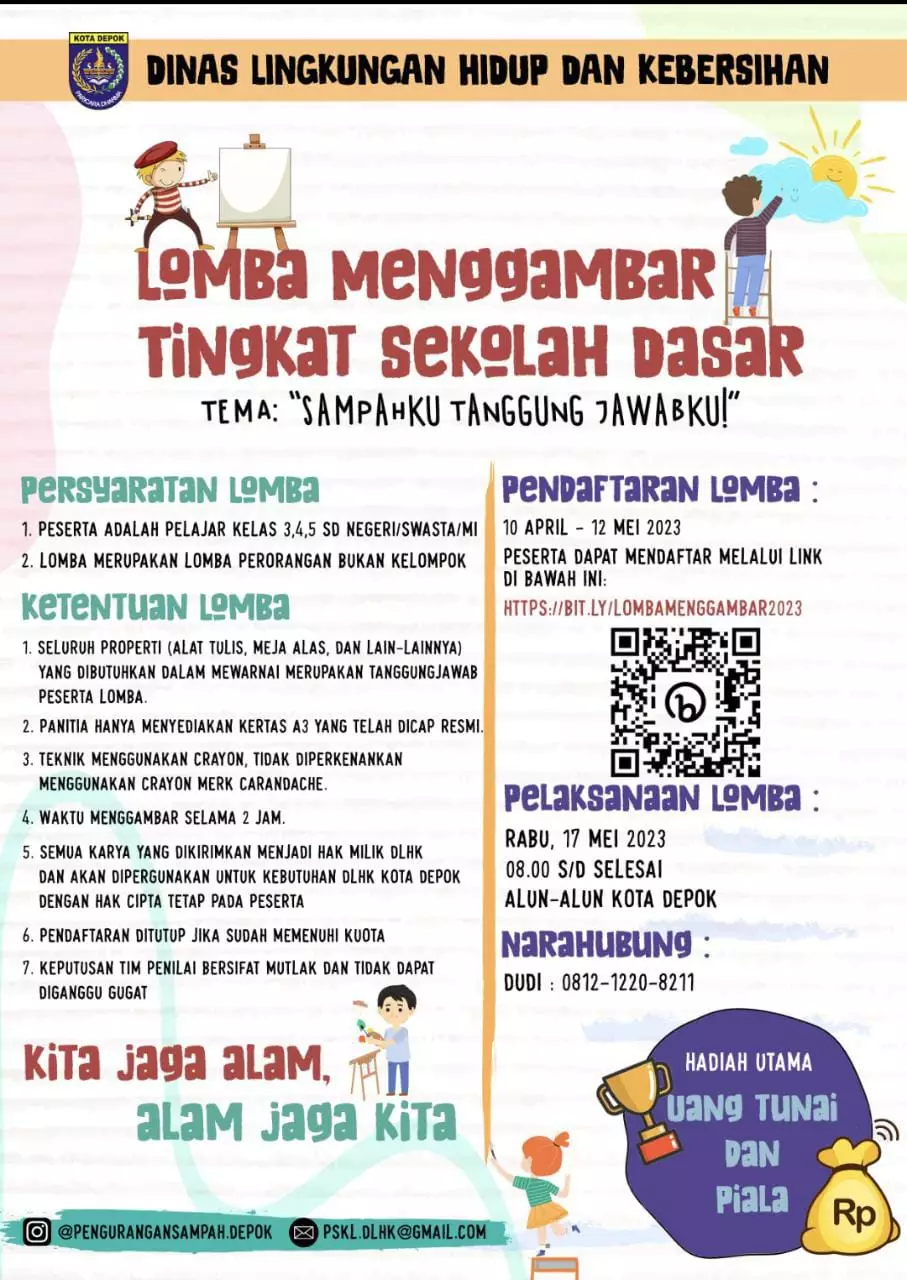 Ajak Siswa SD Cintai Lingkungan, DLHK Gelar Lomba Menggambar