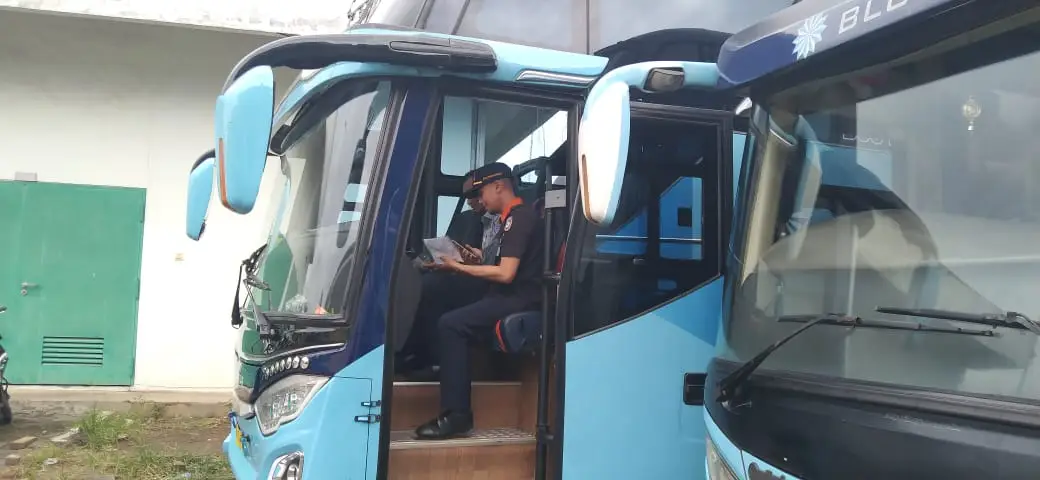 Libur Nataru, Dishub Lakukan Ramp Check Nataru Puluhan Bus