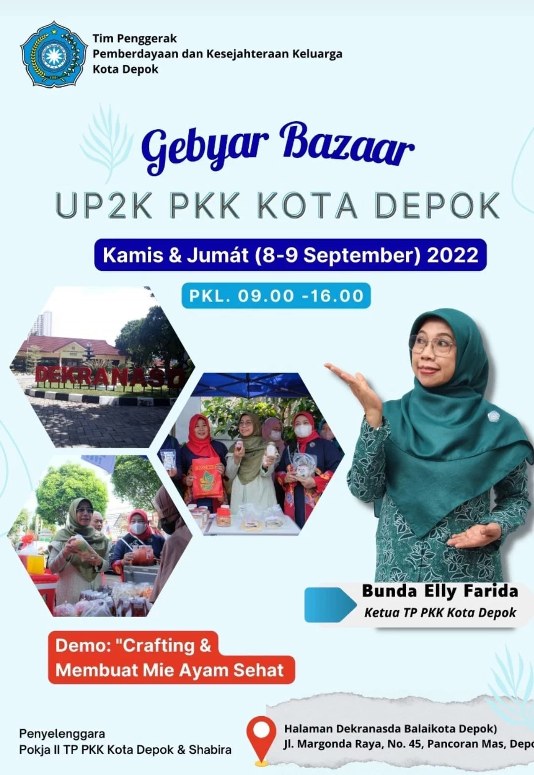 Besok, TP-PKK Depok Gelar Bazar Hasil Produk UP2K di Halaman Gedung Dekranasda