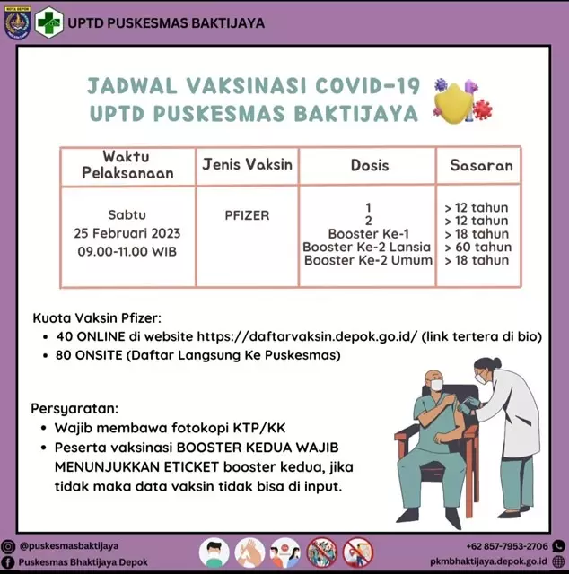 Puskesmas Baktijaya Akan Buka Vaksinasi Covid-19, Catat Tanggalnya