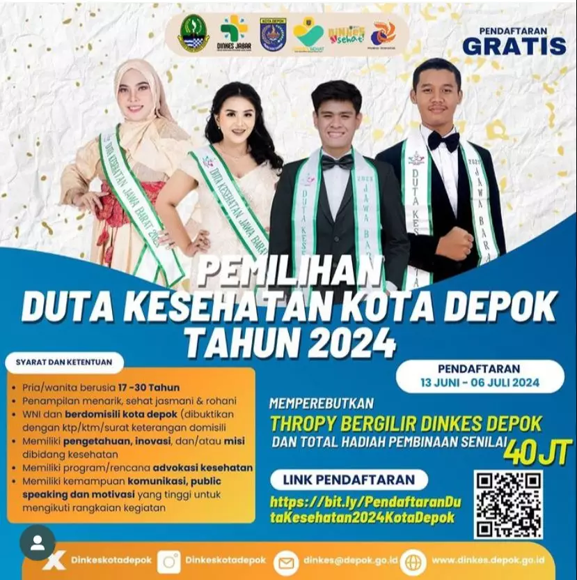 Masih Ada Waktu, Ayo Daftar Pemilihan Duta Kesehatan Kota Depok Tahun 2024