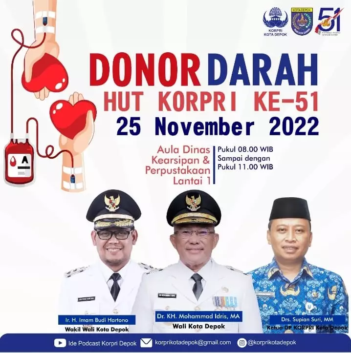 Peringati HUT ke-51, KORPRI Depok Gelar Donor Darah