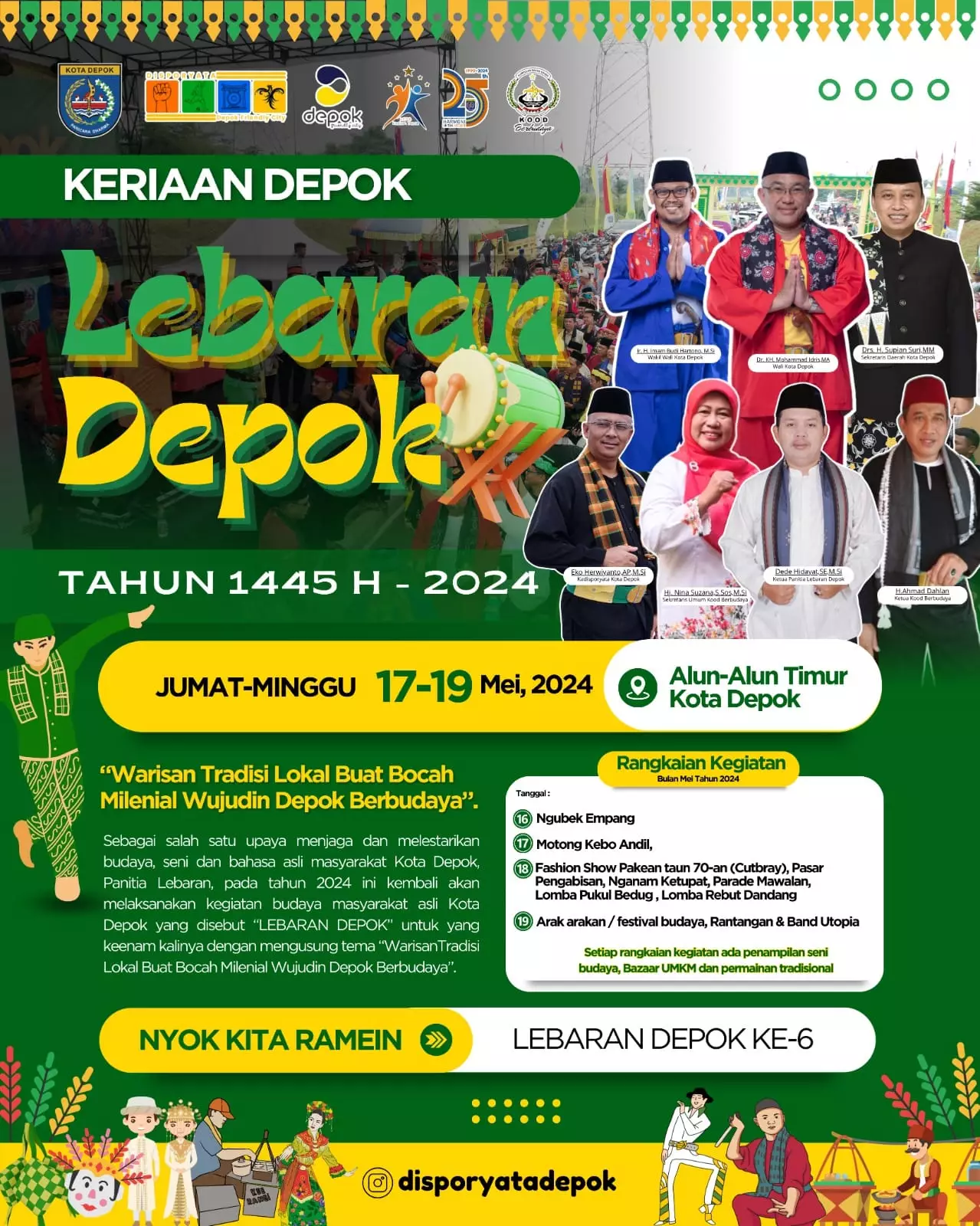 Lebaran Depok 2024 Digelar Pekan Ini, Kecamatan Cilodong Jadi Tuan Rumah