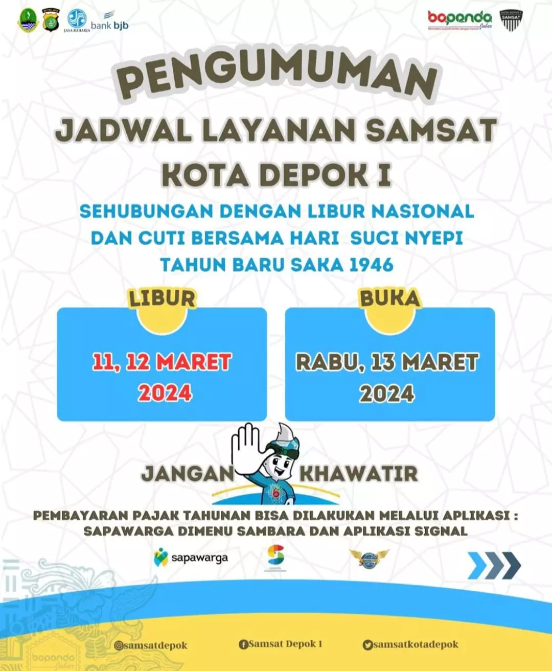 Libur Nasional dan Cuti Bersama, P3DW Depok I Beberkan Mekanisme Jatuh Tempo PKB