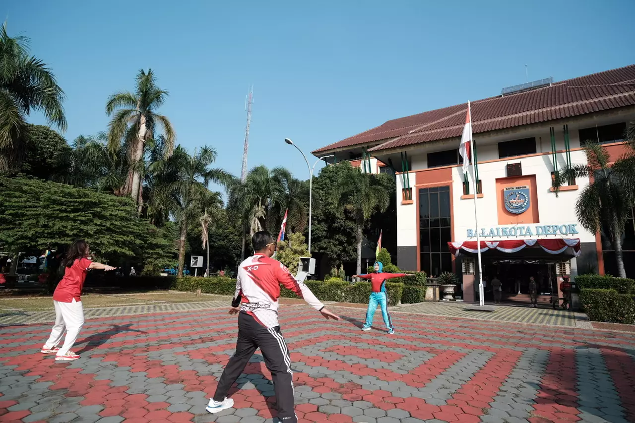 Kampanyekan Program Gemas Bro, Sejumlah ASN Pemkot Depok Ikuti Senam Bersama