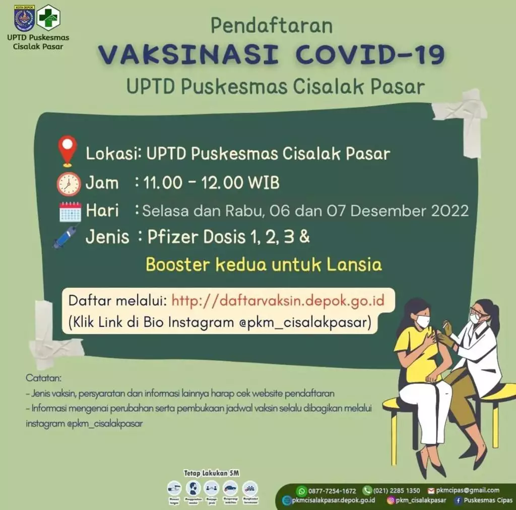 Puskesmas Cipas Buka Pelayanan Vaksinasi Covid-19 untuk Lansia