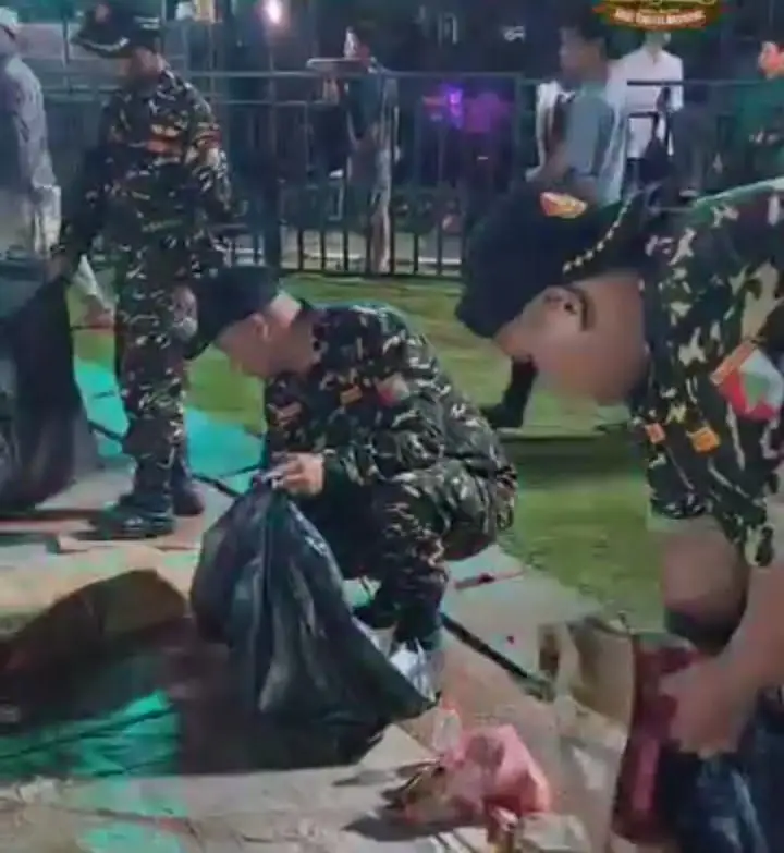 Banser Depok Gercep Bersihkan Sampah Usai Pengajian Bareng Gus Iqdam
