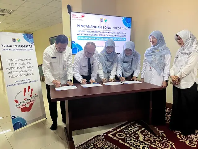Pencanangan Zona Integritas Menuju WBK dan WBBM, Pegawai Dinkes Depok Teken Komitmen