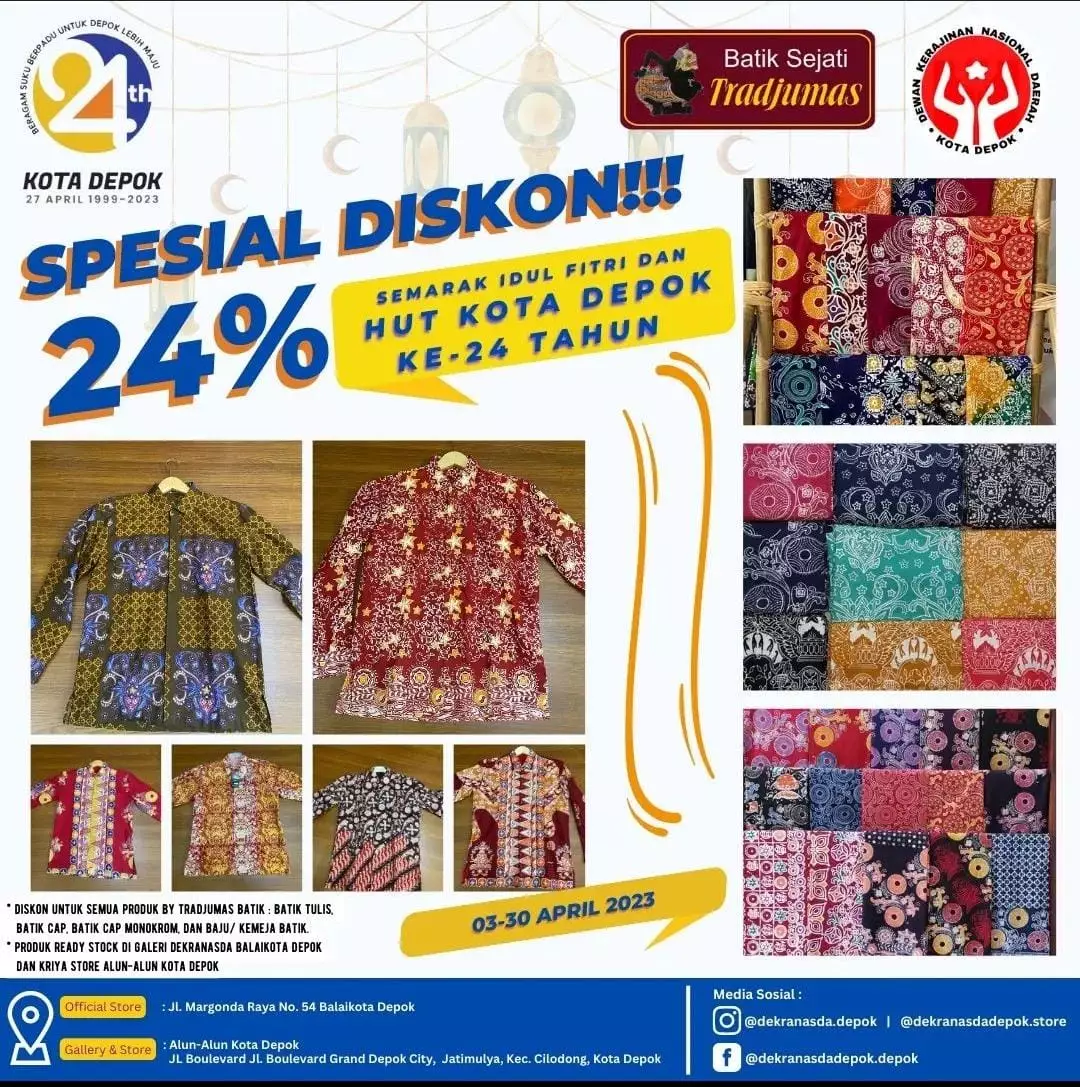 HUT Kota Depok, Dekranasda Berikan Diskon 24 Persen Khusus Batik