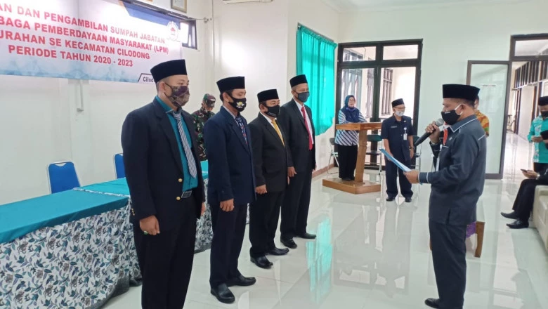 Lantik Ketua LPM, Camat Cilodong Minta Sinergisitas dengan Lurah Ditingkatkan