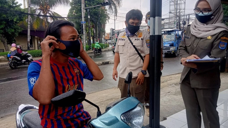 10 Pelanggar Terjaring Operasi Masker di Sukmajaya