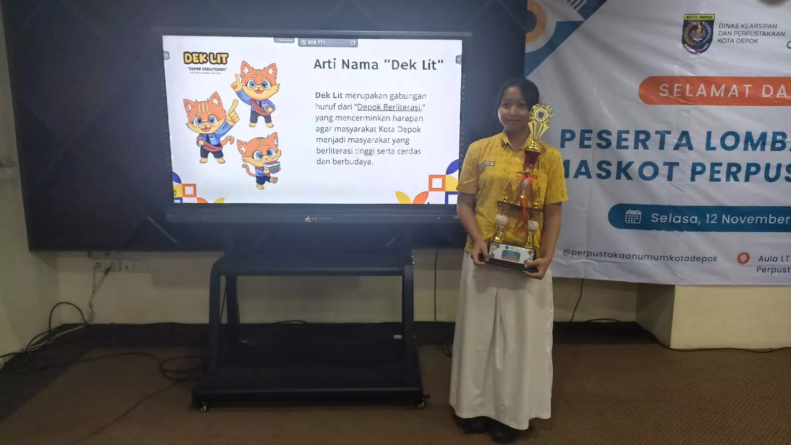 Yuk Berkenalan Dengan Dek Lit, Pemenang Lomba Desain Maskot Perpustakaan Umum Depok