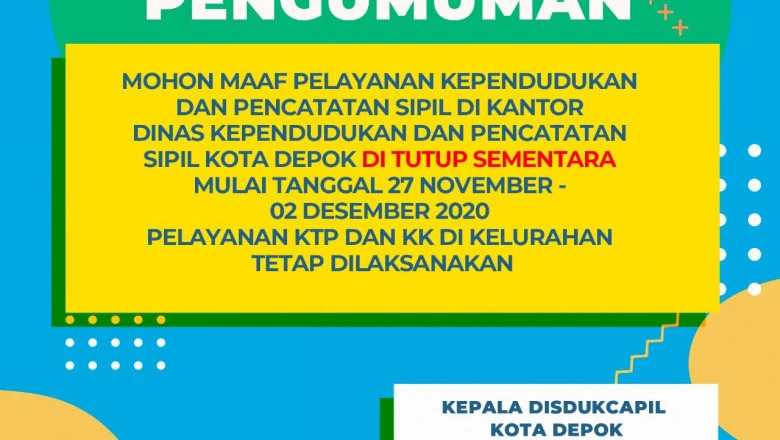 Selama Kantor Disdukcapil Ditutup, Pelayanan Dukcapil Terfokus di 63 Kelurahan