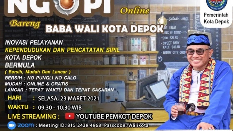 Besok, Ngopi Online Bareng Baba Wali Kota Depok Digelar