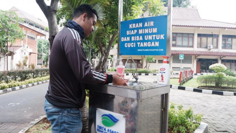 Fasilitas Cuci Tangan di Halaman Gedung Dibaleka