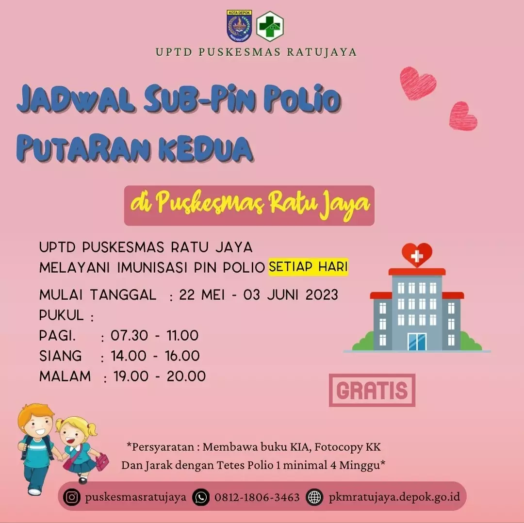 Kejar Capaian Imunisasi Polio, Puskesmas Ratujaya Buka Layanan Hingga Malam