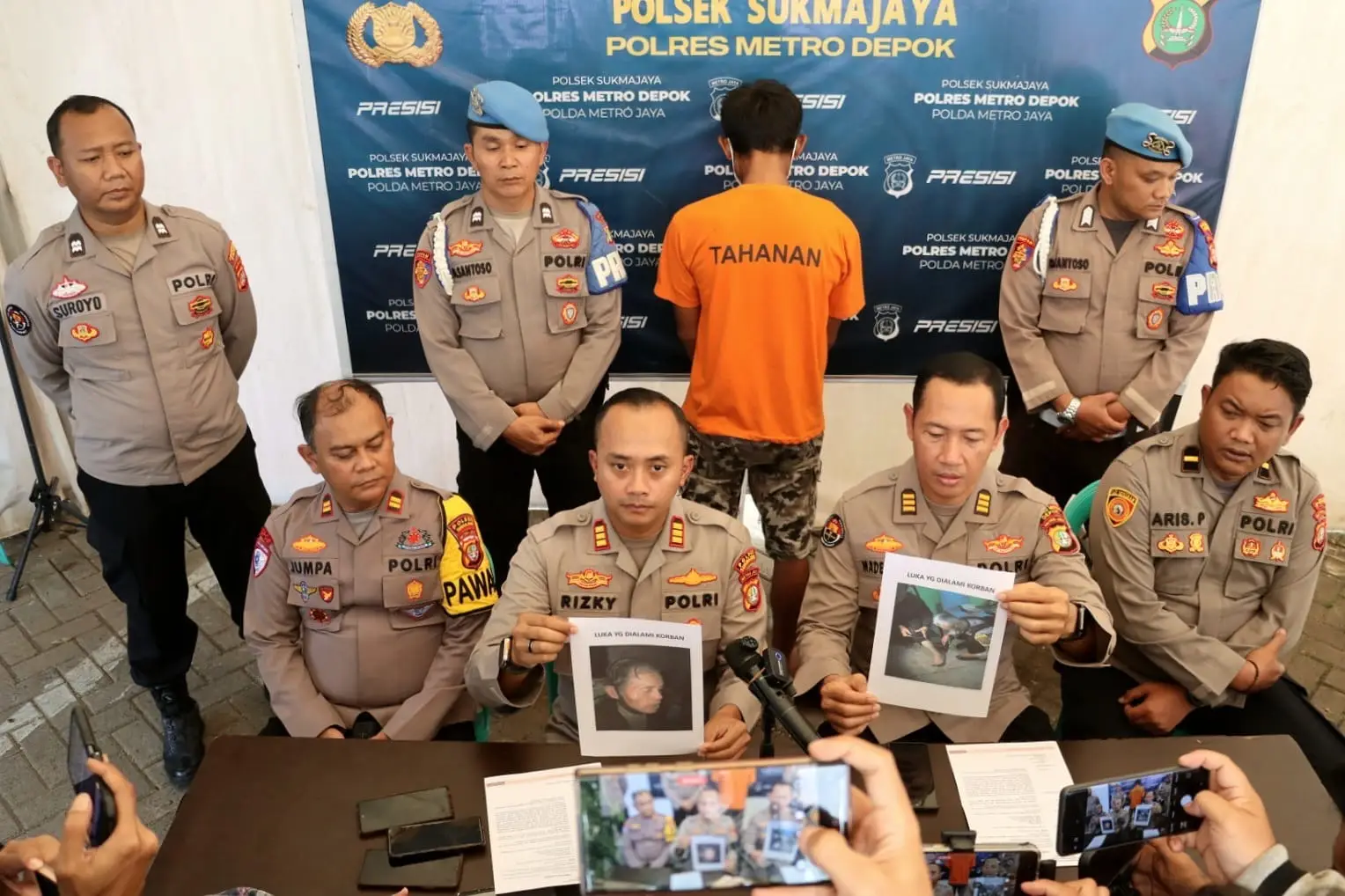 Polsek Sukmajaya Amankan Pelaku Kekerasan Terhadap Satpam Perumahan
