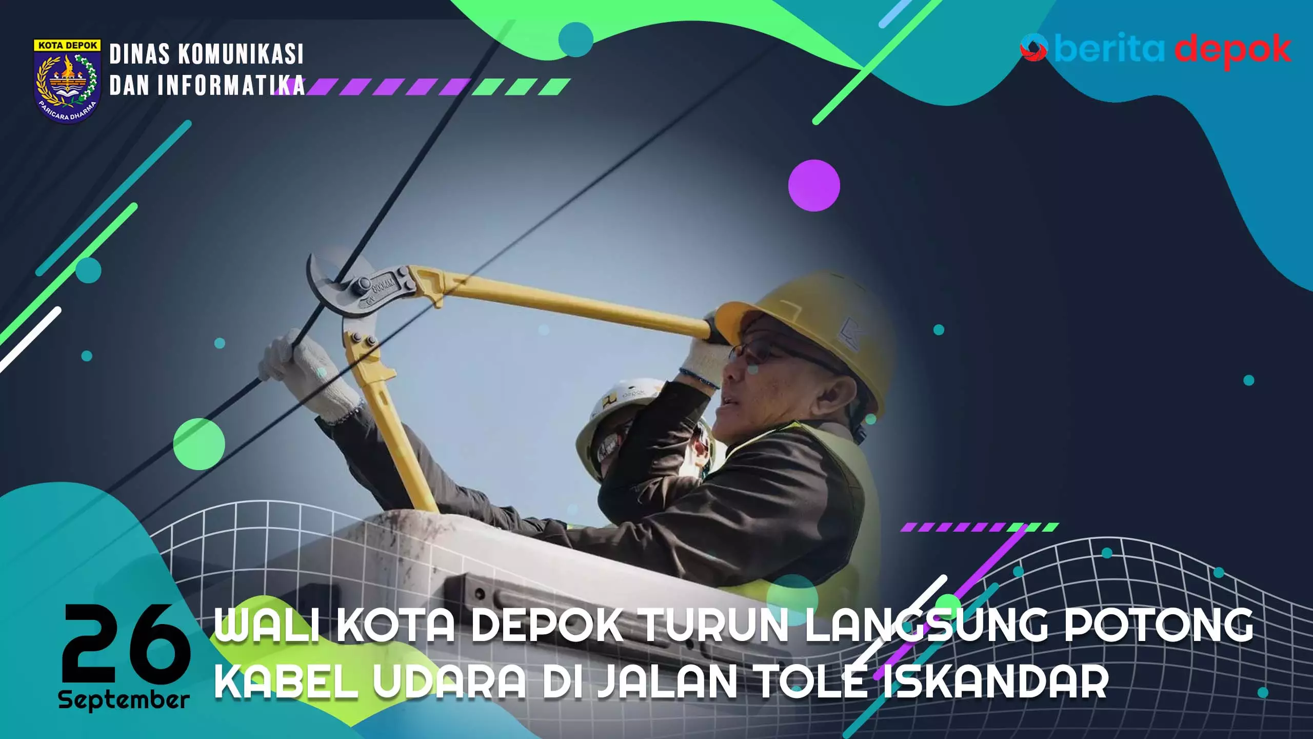 Video: Wali Kota Depok Turun Langsung Potong Kabel Udara di Jalan Tole Iskandar