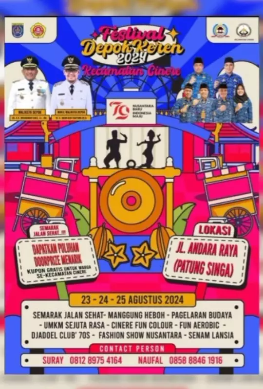 Meriahkan HUT ke-79 RI, Kecamatan Cinere Bersiap Gelar Festival Depok Keren 2024