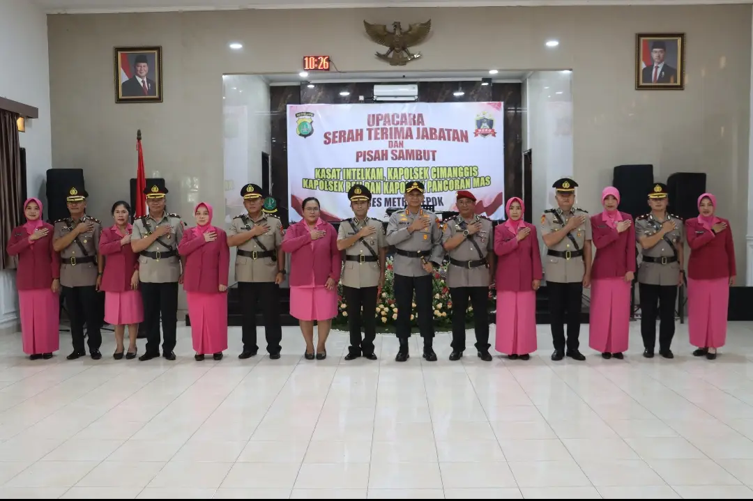 Kombes Abdul Waras Pimpin Upacara Sertijab Kasat Intelkam dan Tiga Kapolsek di Depok