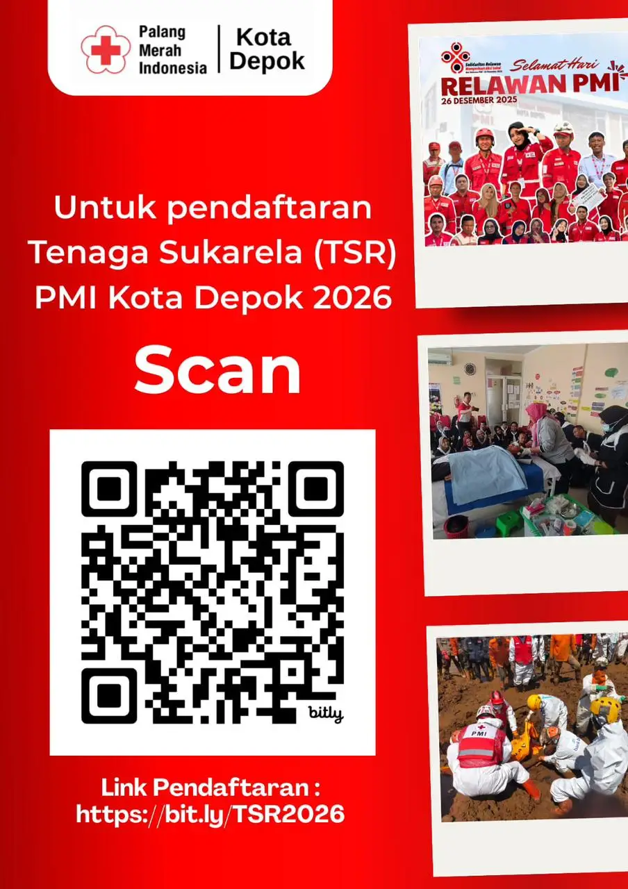 Rekrutmen Relawan TSR 2026 PMI Kota Depok Dibuka, Kuota 30 Orang