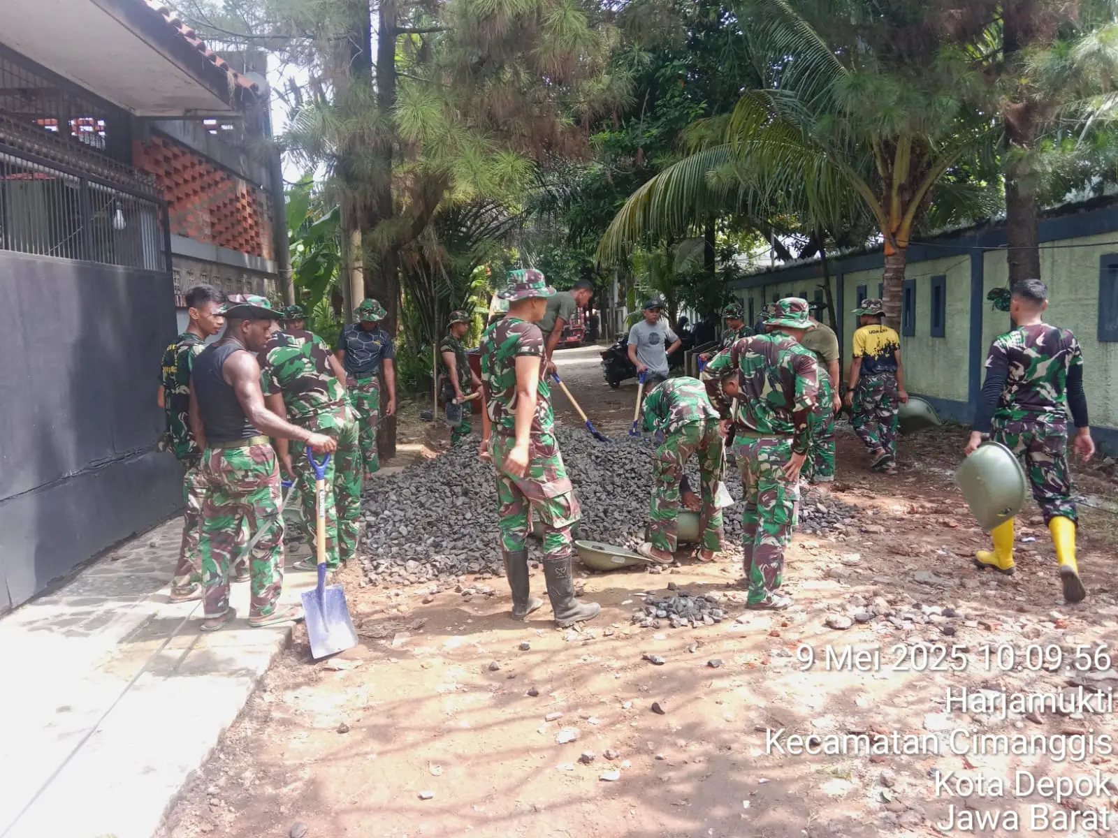 TMMD ke-124, DPUPR Depok Betonisasi Jalan Balikpapan Harjamukti