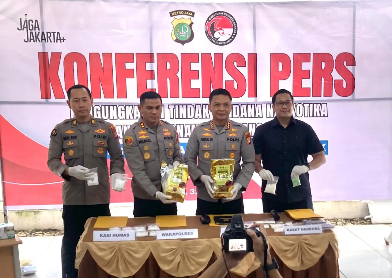 Polres Metro Depok Gagalkan Peredaran 4 Kg Sabu dan 100 Ekstasi Jaringan Aceh–Malaysia