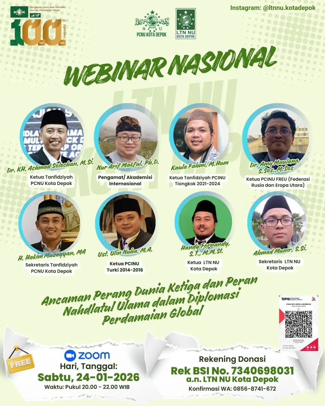 Bahas Ancaman Perang Dunia Ketiga, LTN NU Depok Angkat Peran Nahdlatul Ulama Jaga Perdamaian Global