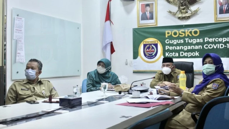 Wali Kota Depok Melakukan Video Conference dengan Kemendagri RI