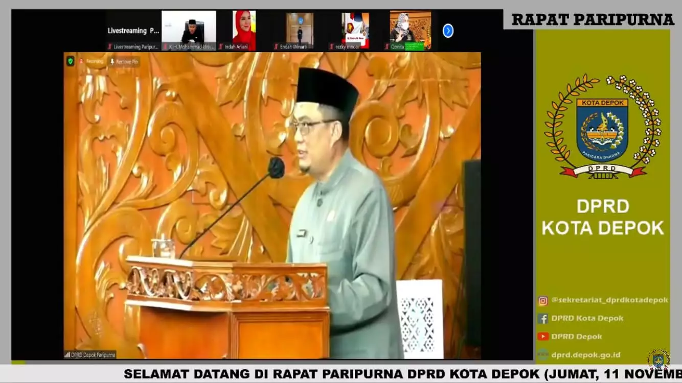 Empat Raperda Inisiatif DPRD Depok Disampaikan Lewat Rapat Paripurna