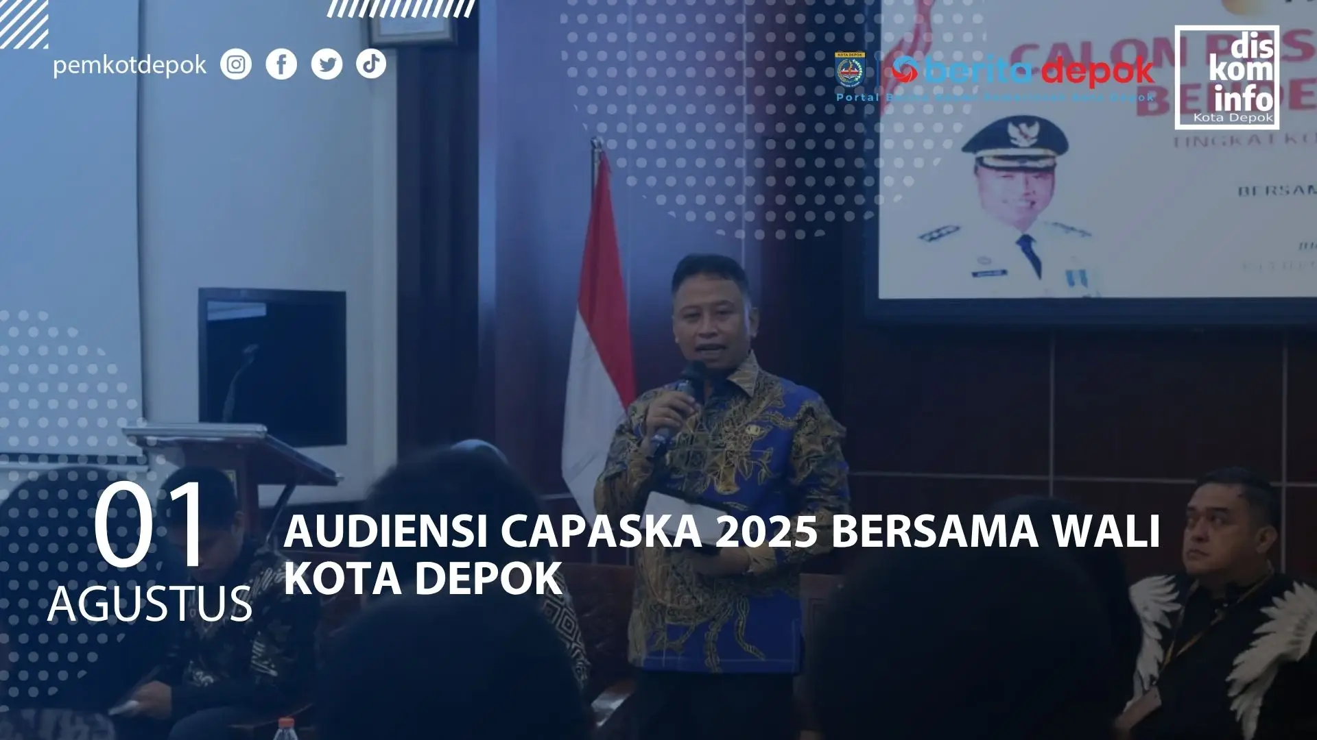 Audiensi Paskibraka Calon Pasukan Pengibar Bendera Pusaka (Capaska) Kota Depok Tahun 2025