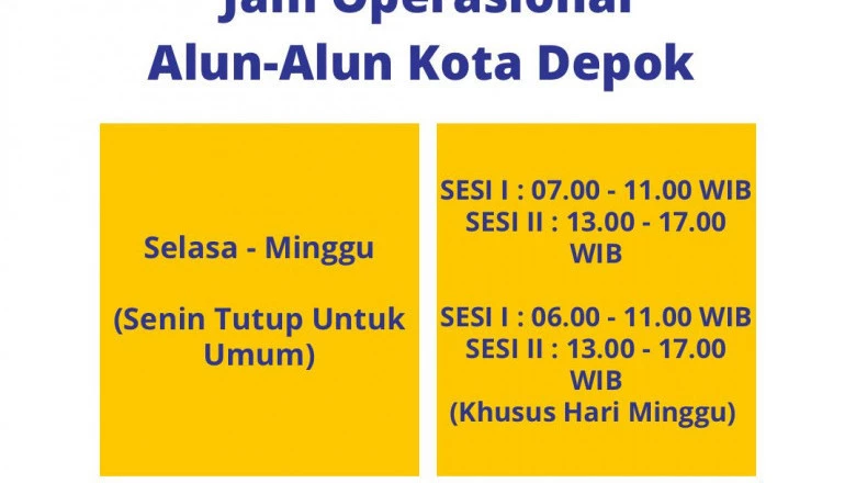 Kabar Gembira! Alun-alun Kota Depok Dibuka Juga di Hari Minggu