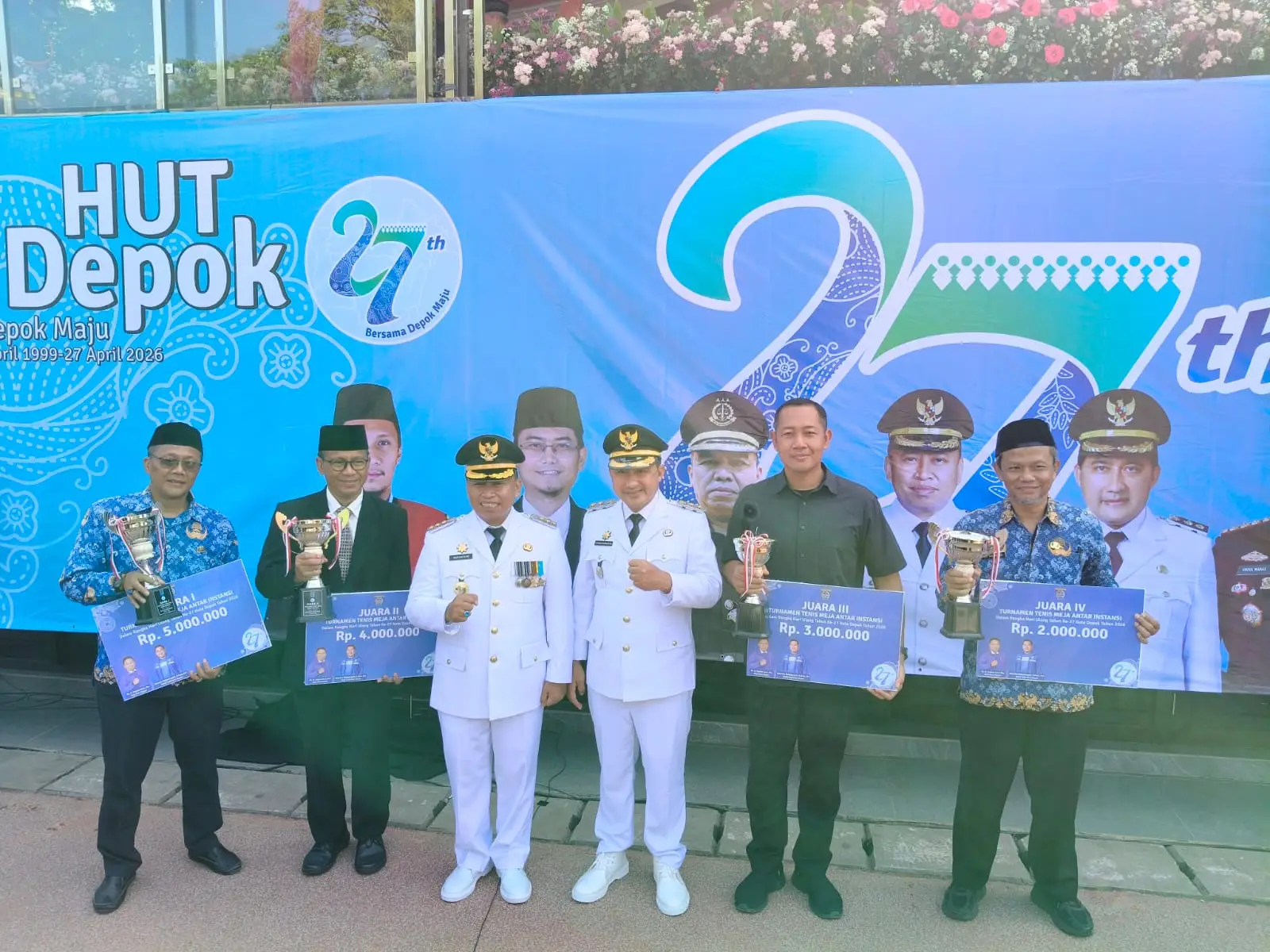Selamat! Ini Daftar Pemenang Lomba Tenis Meja Antar Instansi HUT ke-27 Kota Depok