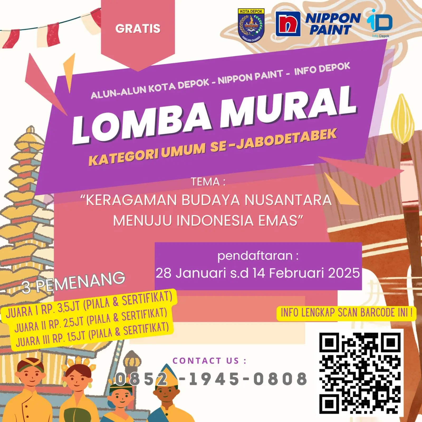 Masih Dibuka, Begini Cara Daftar Lomba Mural  di Alun-alun Kota Depok