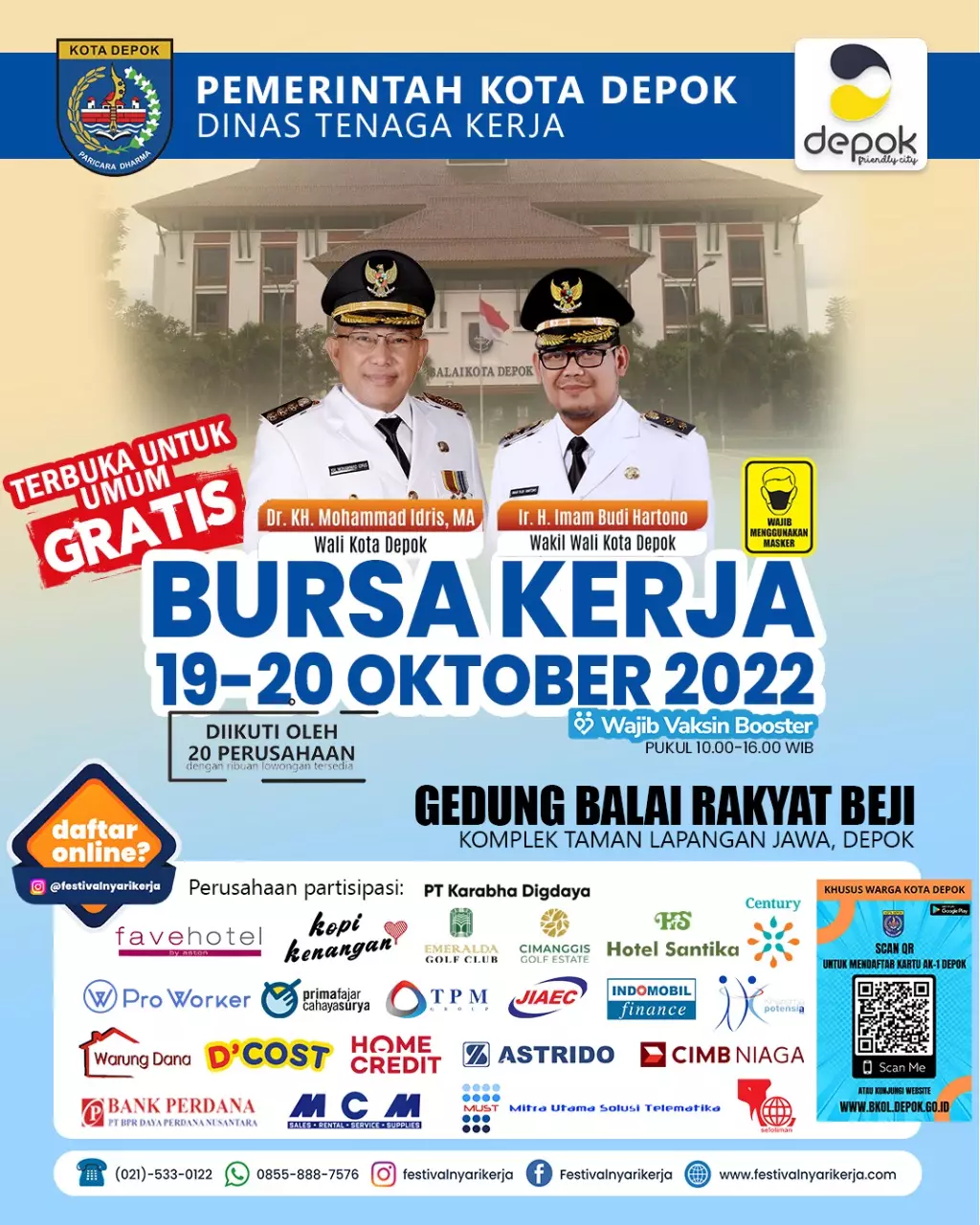 Tersedia 3.323 Lowongan Pekerjaan di Bursa Job Fair yang Akan Digelar Disnaker Depok, Catat Tanggalnya!