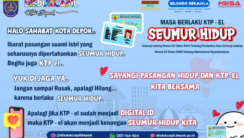 Kadisdukcapil Depok Minta Warga Jaga KTP Elektronik Jangan Sampai Rusak