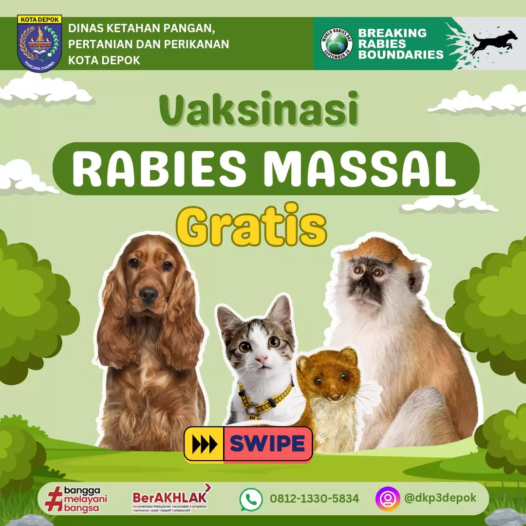 DKP3 Depok Gelar Vaksinasi Rabies Gratis, Ini Cara Daftarnya