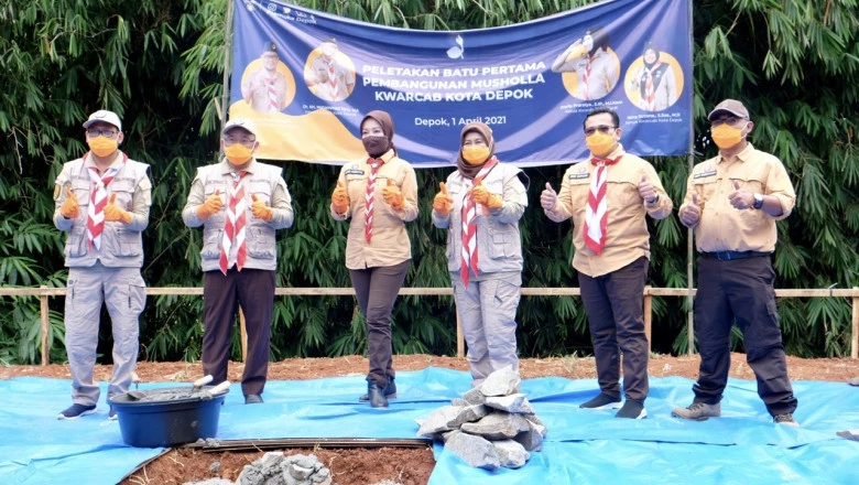 Peletakkan Batu Pertama Pembangunan Musala Kwarcab Kota Depok
