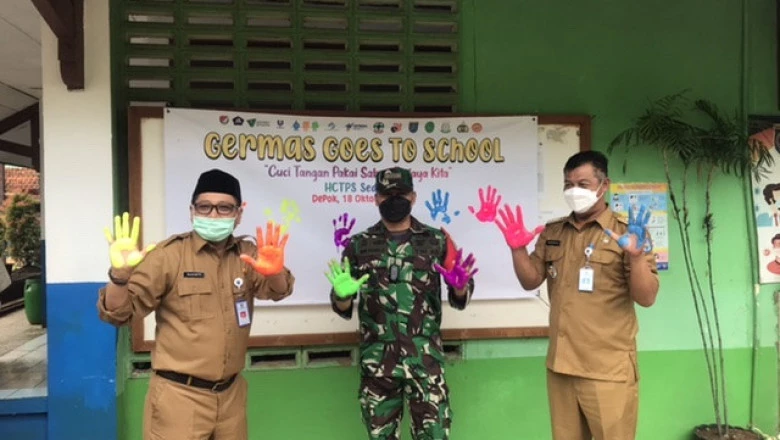 Gelar Gebyar Germas Goes to School, Belasan Sekolah di Depok Diajak Budayakan Cuci Tangan Pakai Sabun