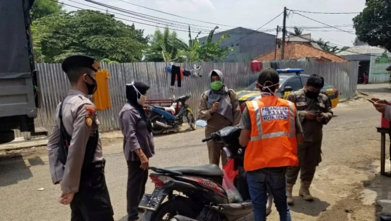 Jumlah Pelanggar Masker di Kedaung Menurun