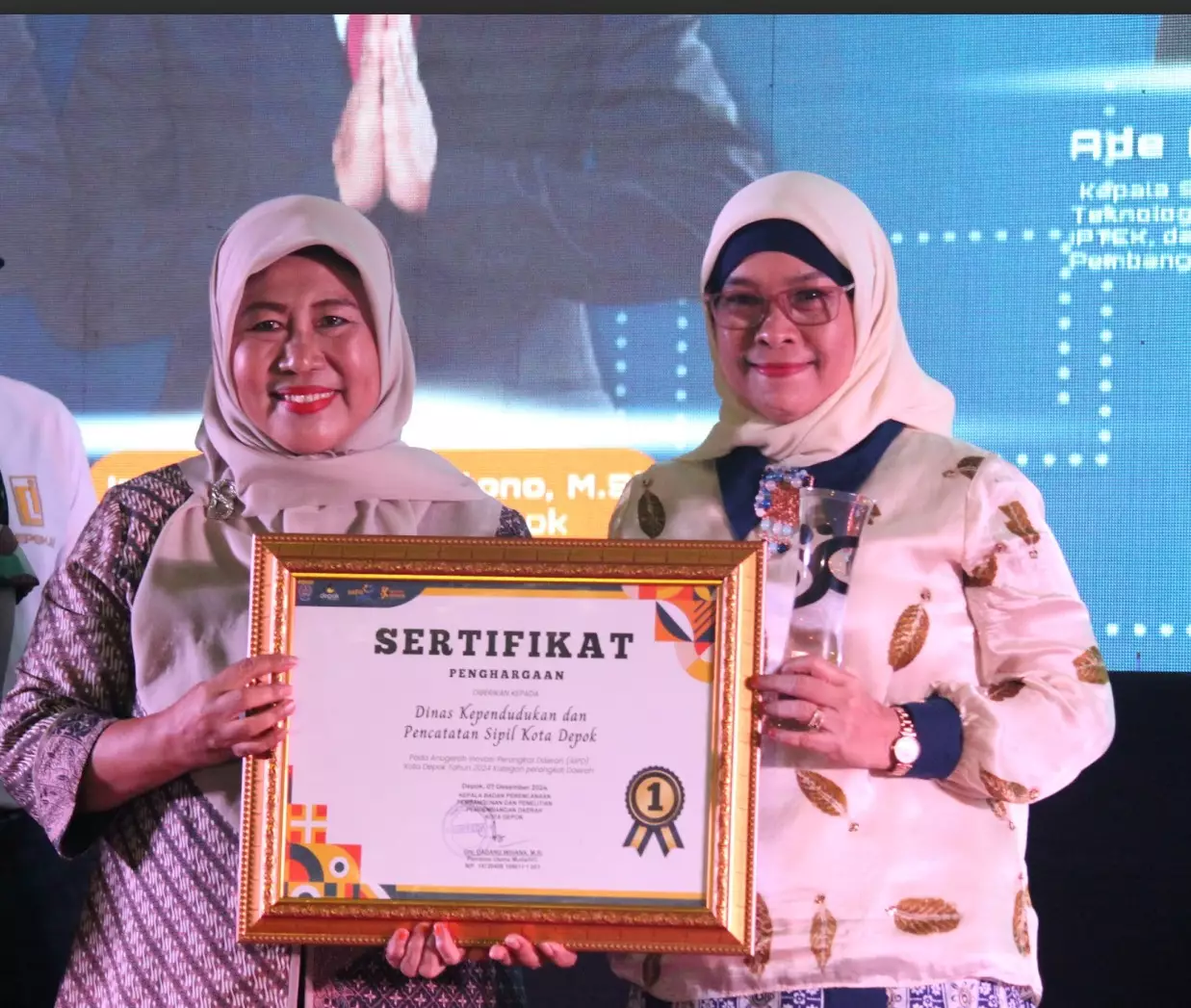 Berkat Inovasi Ini, Disdukcapil Depok Raih Juara Pertama Anugerah Inovasi Perangkat Daerah 2024