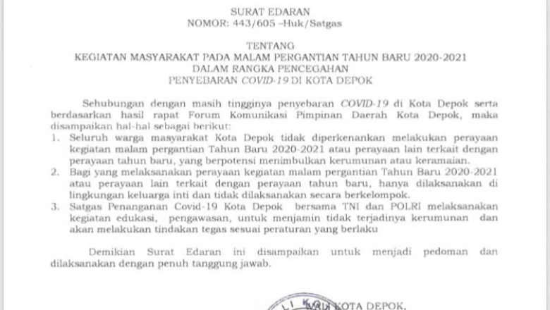 Cegah Covid-19, Pemkot Larang Warga Depok Rayakan Pergantian Tahun